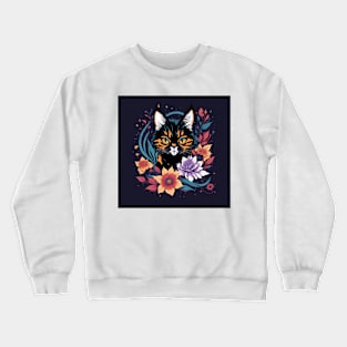 Floral Cat Crewneck Sweatshirt